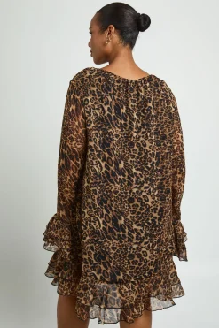 boohoo Robe Smock En Mousseline À Imprimé Grande Taille<Femme Robes Babydoll|Robes À Manches Longues