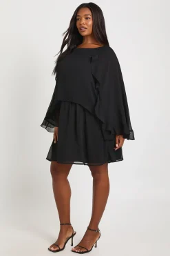 Robe Smock en Mousseline à Volants Grande Taille