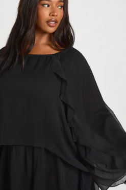 Robe Smock en Mousseline à Volants Grande Taille