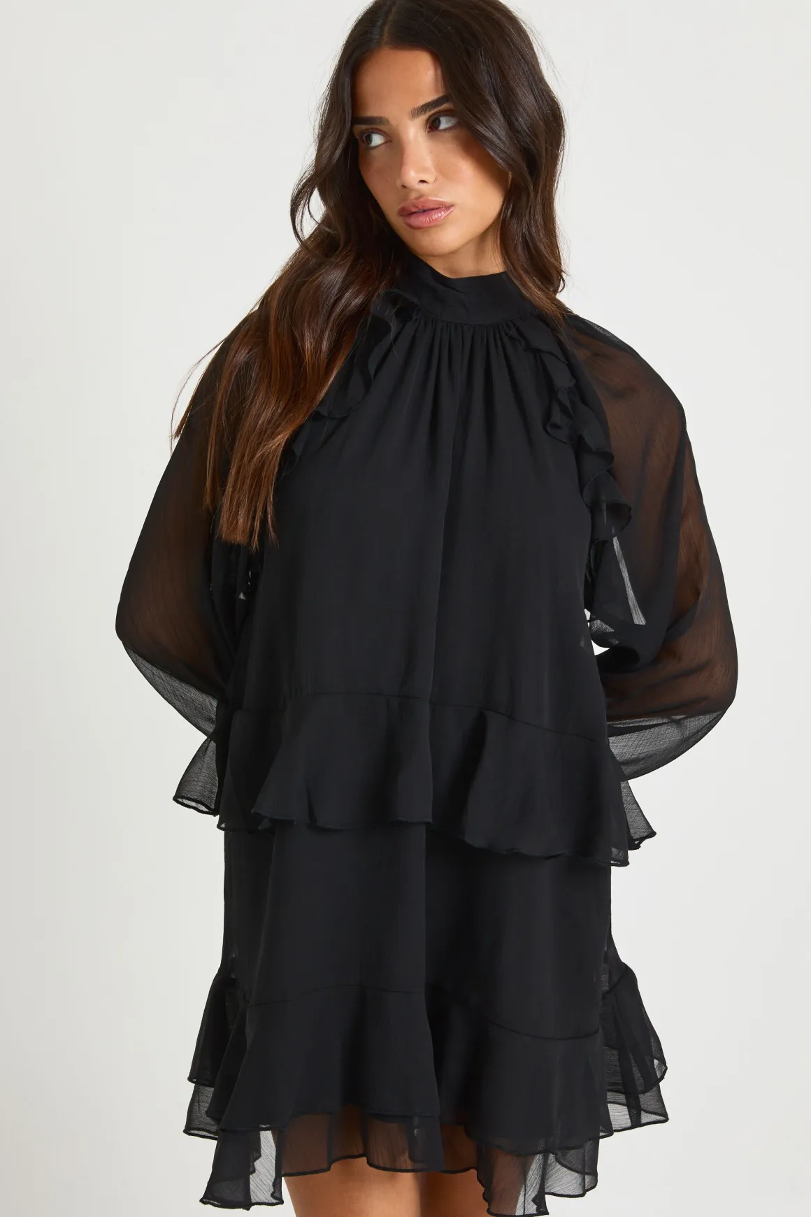 Robe Smockée À Volants En Mousseline Petite