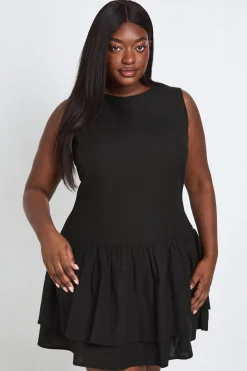 Robe Smock Grande Taille En Lin À Double Épaisseur