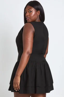 Robe Smock Grande Taille En Lin À Double Épaisseur