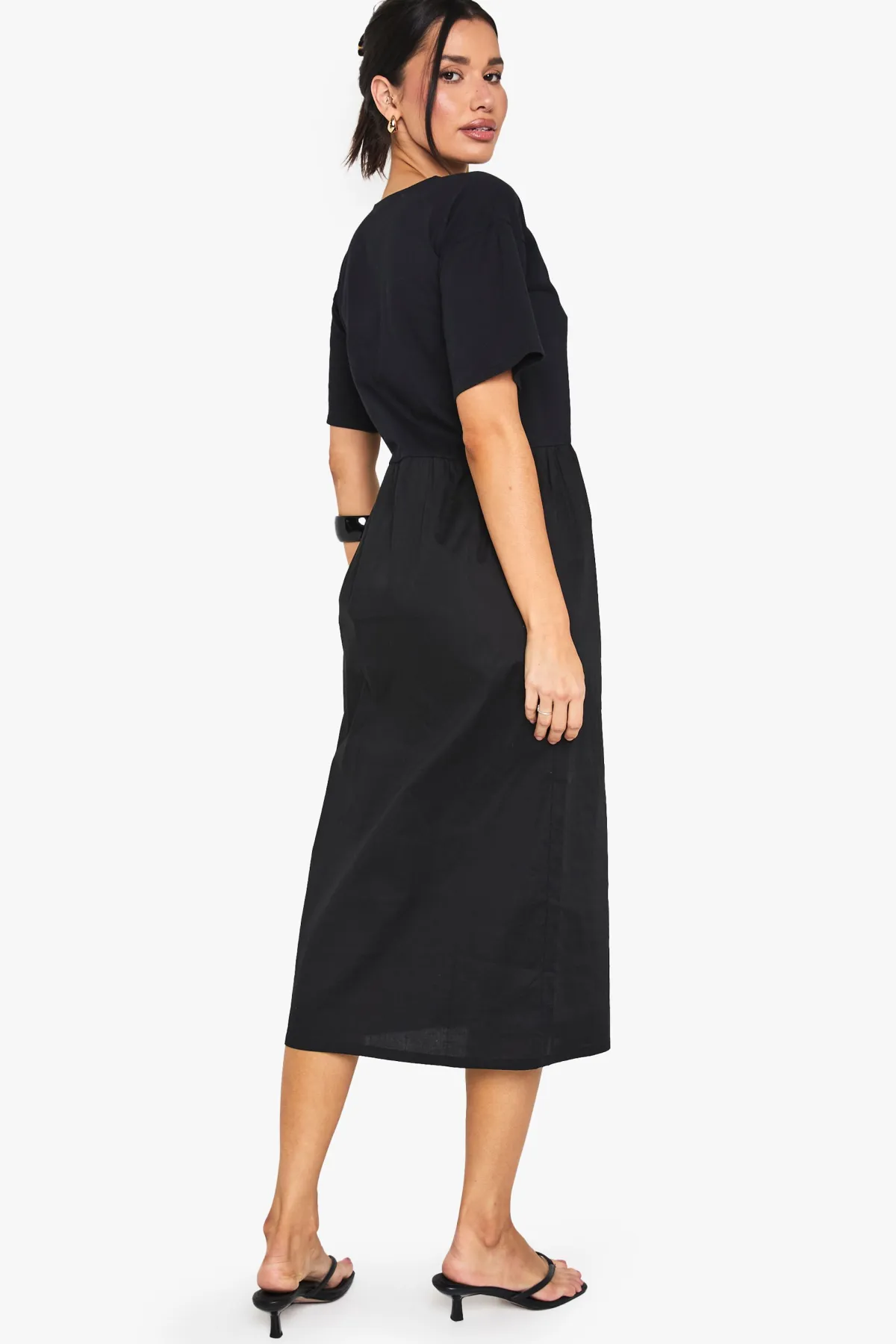 boohoo Robe Smock Grande Taille En Mélange De Jersey Coton<Femme Robes|Robes De Jour
