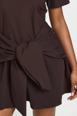 Robe Smock Manches Longues Avec Ceinture À Nouer
