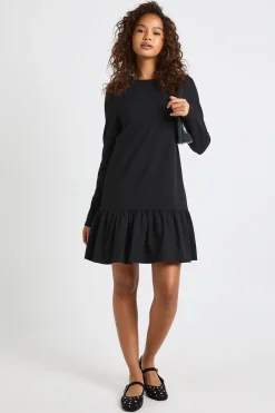 Robe Smock à Manches Longues et Ourlet Tombant