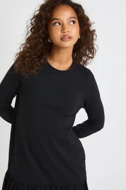 Robe Smock à Manches Longues et Ourlet Tombant