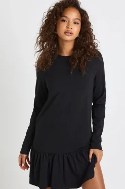 Robe Smock à Manches Longues et Ourlet Tombant