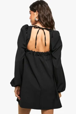 Robe smock à manches longues à manches ballon