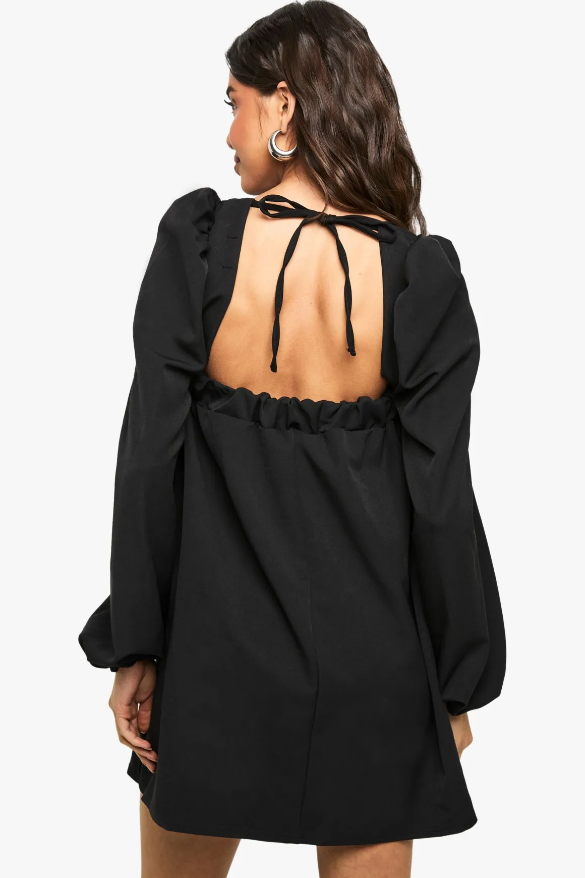 Robe smock à manches longues à manches ballon