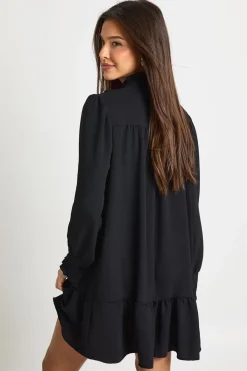 boohoo Robe smock martelée à volants<Femme Robes Courtes|Robes À Manches Longues