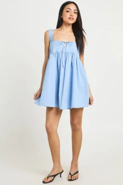 Robe Smock Mini À Détail Nœud Devant