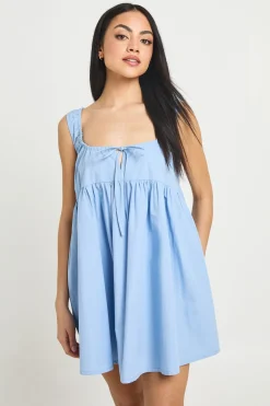 Robe Smock Mini À Détail Nœud Devant
