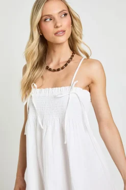 Robe Smock Mini À Détails Froncés Petite