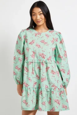 Robe Smock Mini À Volants Étagés Imprimé Fleuri En Popeline Petite