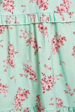 Robe Smock Mini À Volants Étagés Imprimé Fleuri En Popeline Petite
