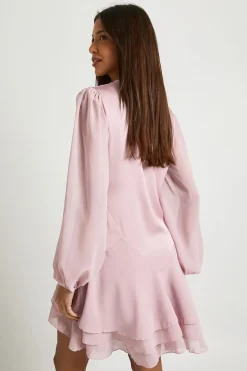 Robe smock à panneaux en chiffon mix