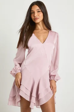 Robe smock à panneaux en chiffon mix