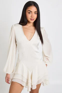 boohoo Robe Smock à Panneaux en Mélange de Mousseline<Femme Robes Courtes|Robes Patineuses