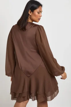 Robe Smock À Panneaux En Mélange De Mousseline Grande Taille