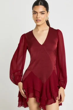 Robe Smock à Panneaux Mélange Mousseline
