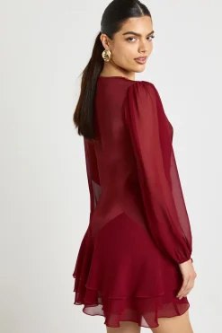Robe Smock à Panneaux Mélange Mousseline