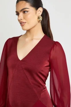 Robe Smock à Panneaux Mélange Mousseline