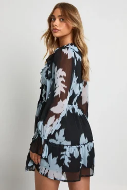 Robe Smock Étagée En Mousseline À Imprimé Floral