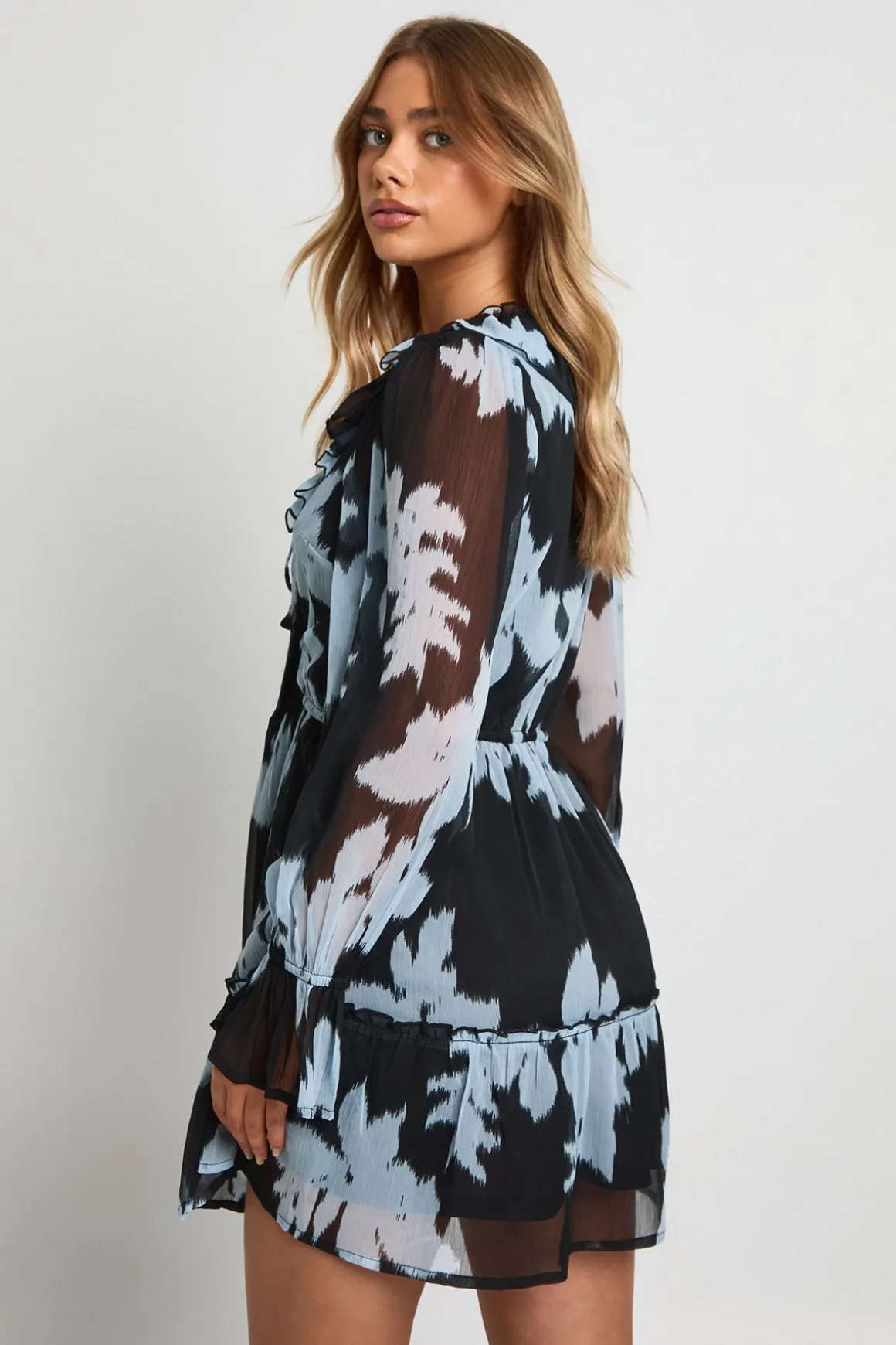 Robe Smock Étagée En Mousseline À Imprimé Floral