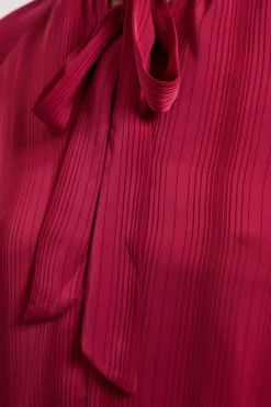 Dorothy Perkins Robe Smock Étagée en Satin Dévoré avec Col Noué<Femme Robes Mi-Longues|Satin Et Dentelle