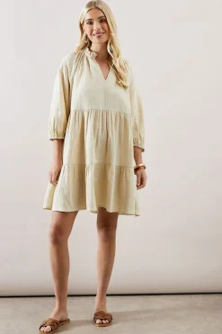 Robe Smock Étagée Texturée Petite