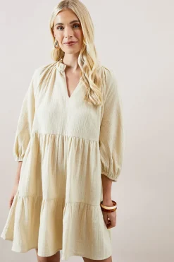 Robe Smock Étagée Texturée Petite