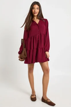 Robe smock texturée à volants