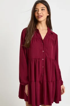 Robe smock texturée à volants