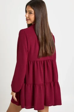Robe smock texturée à volants