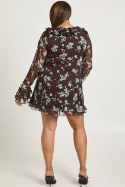 Robe Smock à Volants Fleurie Grande Taille