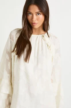 boohoo Robe Smock À Volants Motif Floral Dévoré<Femme Robes Courtes|Robes À Manches Longues