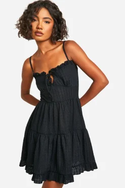 Robe Smock à Volants Texturée pour Grandes