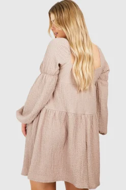 Robe smock à volants texturés en grande taille