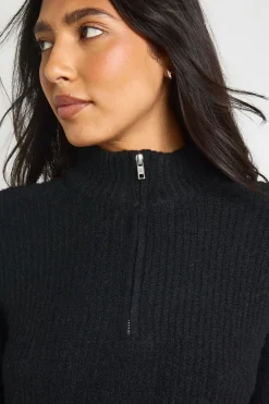 Robe Synthétiquell Longue Oversize En Maille Douce Avec Col Zippé