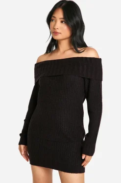 Robe Synthétiquell Mini Bardot À Larges Côtes Petite