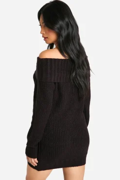 Robe Synthétiquell Mini Bardot À Larges Côtes Petite