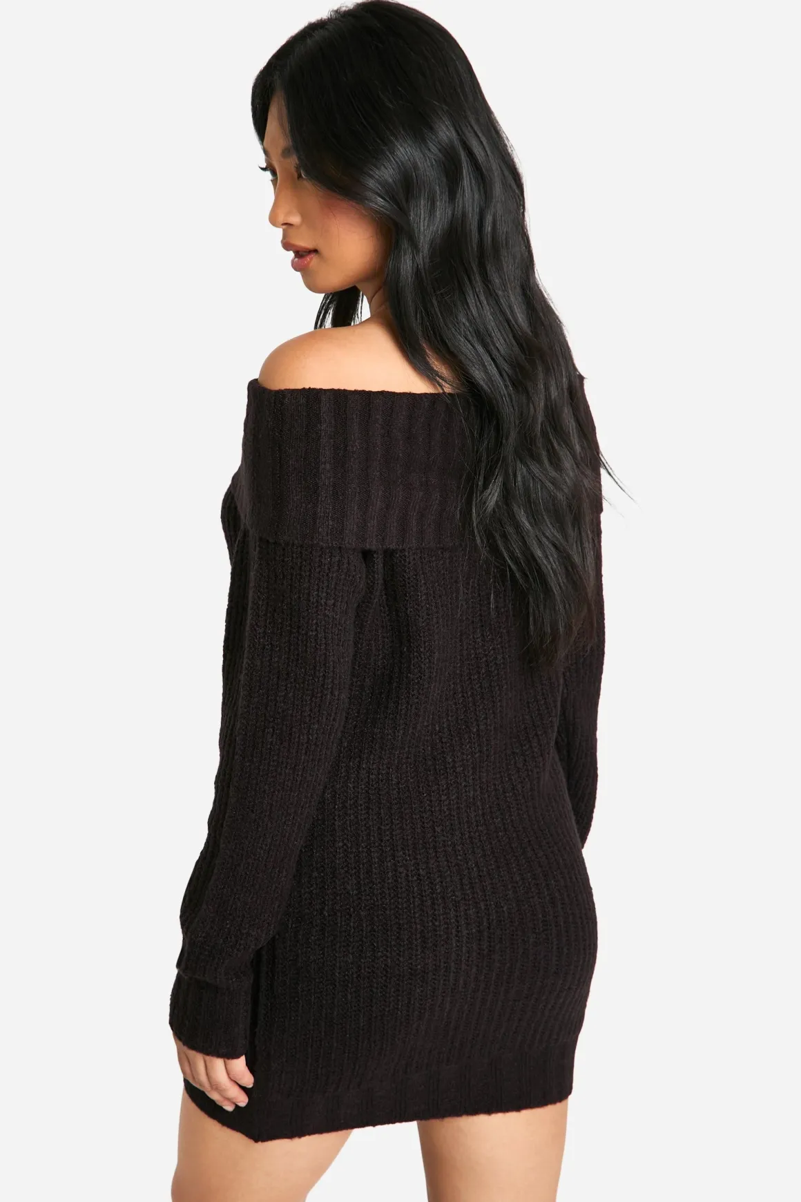 Robe Synthétiquell Mini Bardot À Larges Côtes Petite