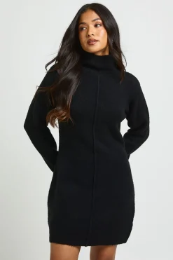 boohoo Robe Synthétiquell Mini Tricotée À Col Montant Avec Détail De Couture Petite<Femme Pulls Et Gilets|Toutes Les Mailles