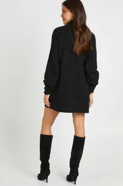 Robe Synthétiquell Oversize En Maille Douce Avec Col Zippé