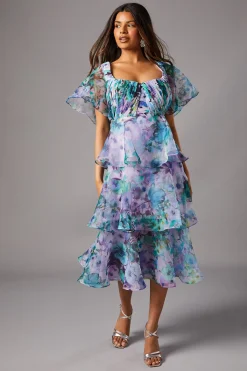 Coast Robe Étagée en Organza Petite Taille<Femme Robes Mi-Longues|Robes