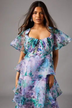 Coast Robe Étagée en Organza Petite Taille<Femme Robes Mi-Longues|Robes