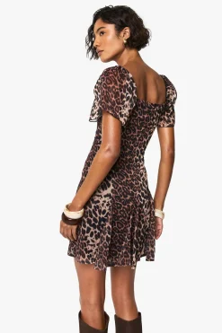 Robe Tea Tall en chiffon imprimé à godet et col carré