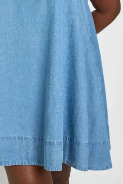 Robe Trapèze Dos Nageur En Chambray Grande Taille