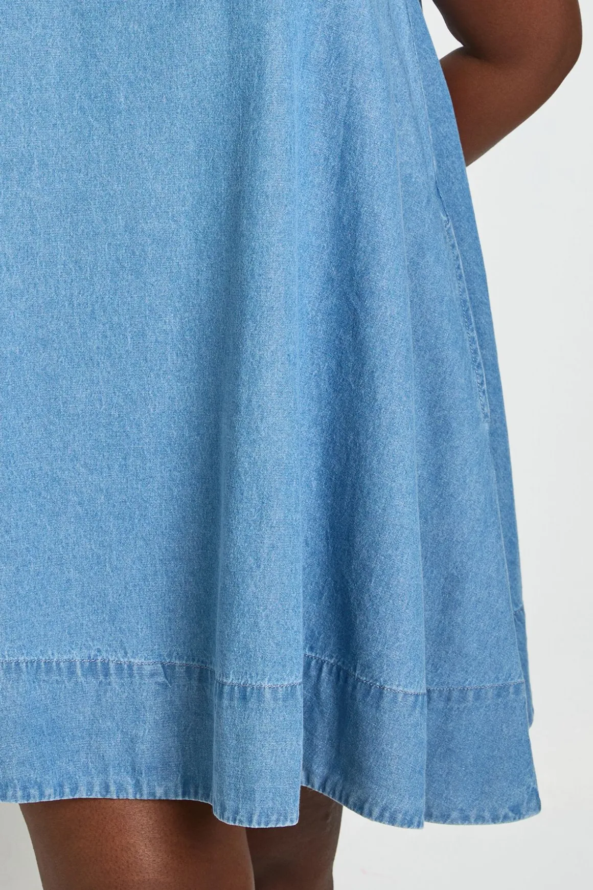 Robe Trapèze Dos Nageur En Chambray Grande Taille