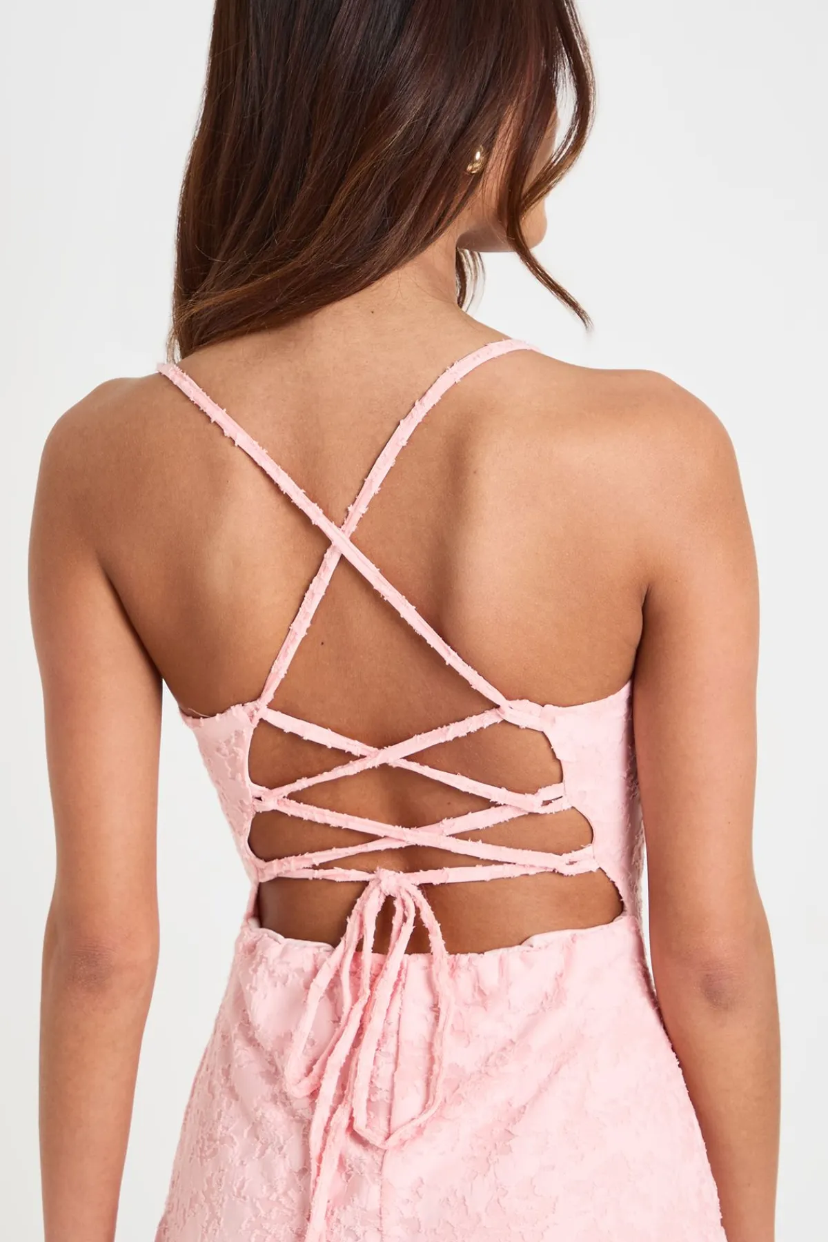 boohoo Robe Trapèze À Motif Floral Dévoré Avec Détail Dos Lacé<Femme Satin Et Dentelle|Robes Patineuses